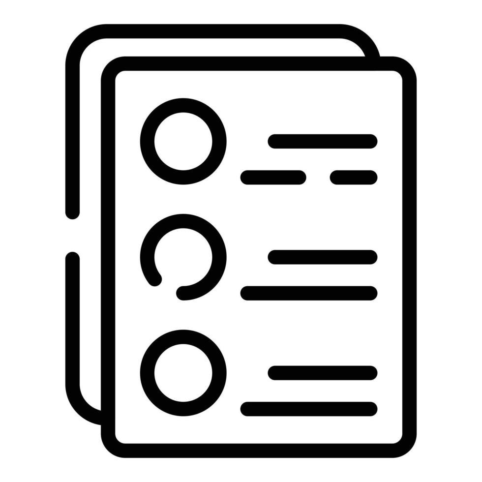 Paper office task icon, outline style vector