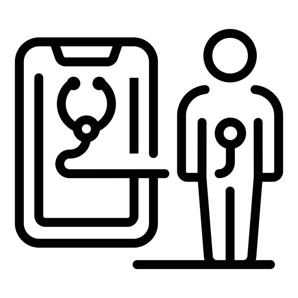 Telemedicine icon, outline style vector