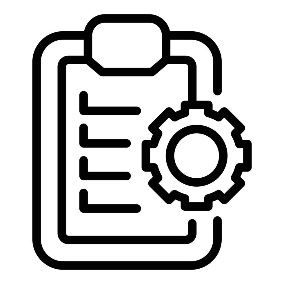 Gear wheel task board icon, outline style vector