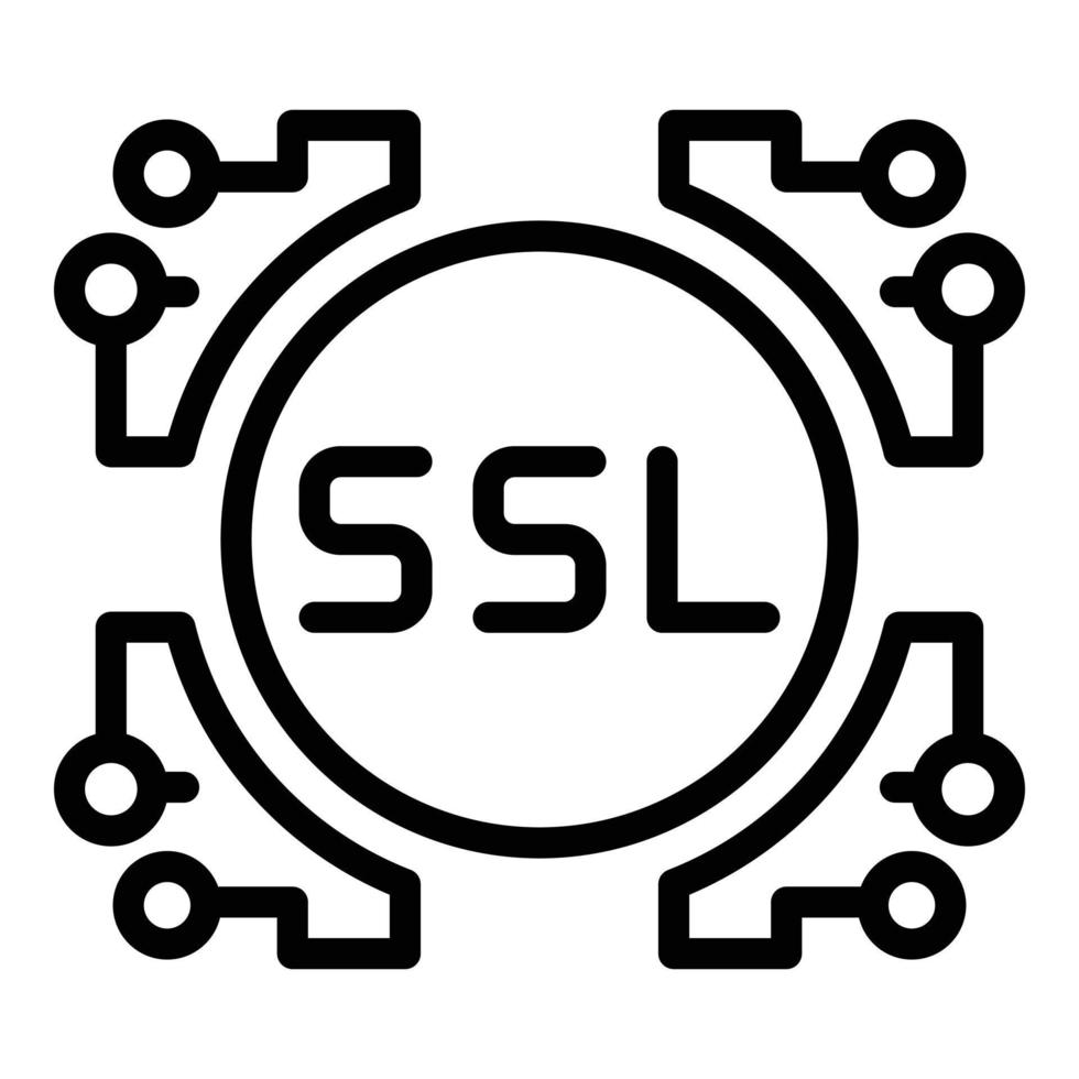 Ssl system icon, outline style vector