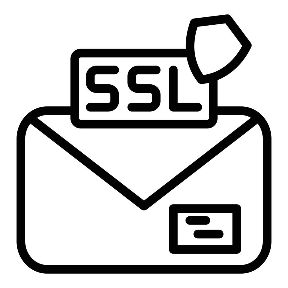 Ssl email icon, outline style vector