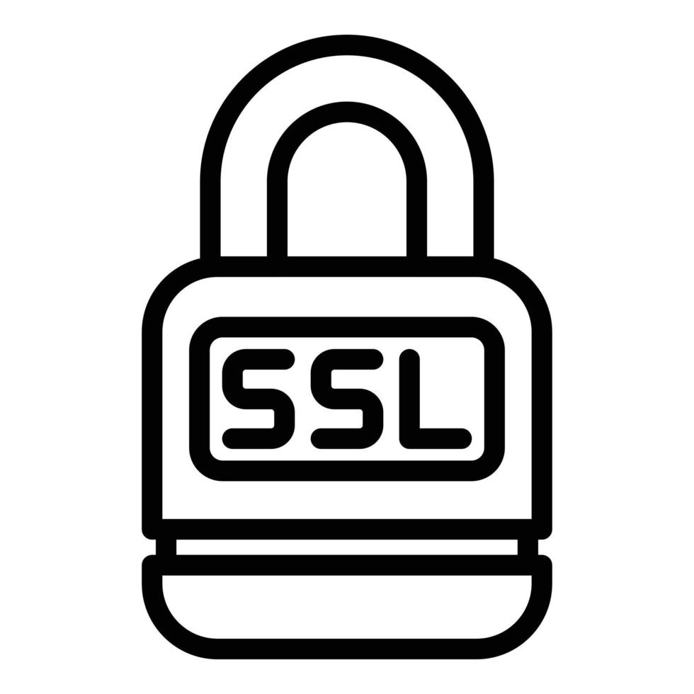 Lock ssl icon, outline style vector