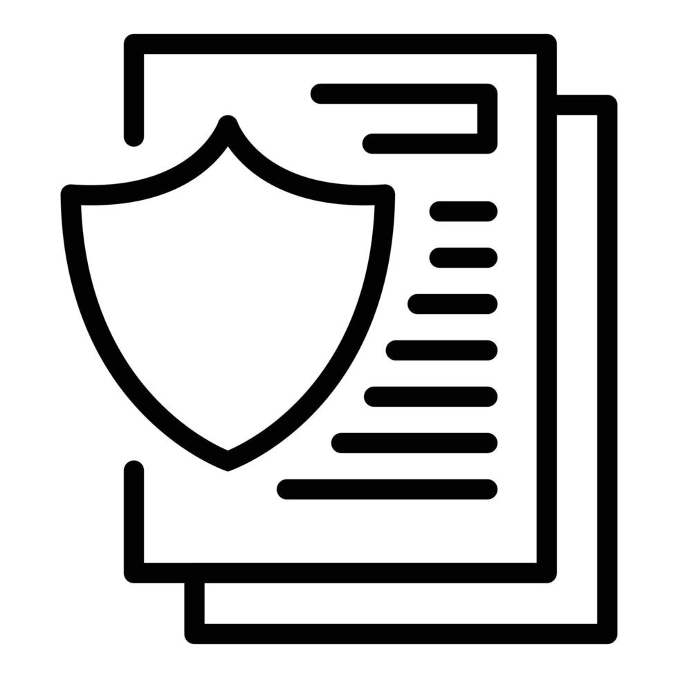 Secured files icon, outline style vector