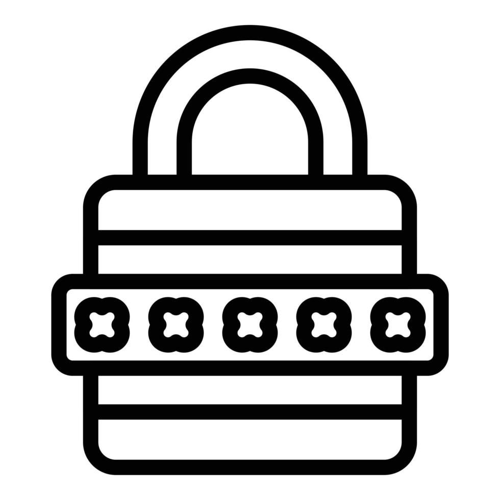 Block cipher icon, outline style vector