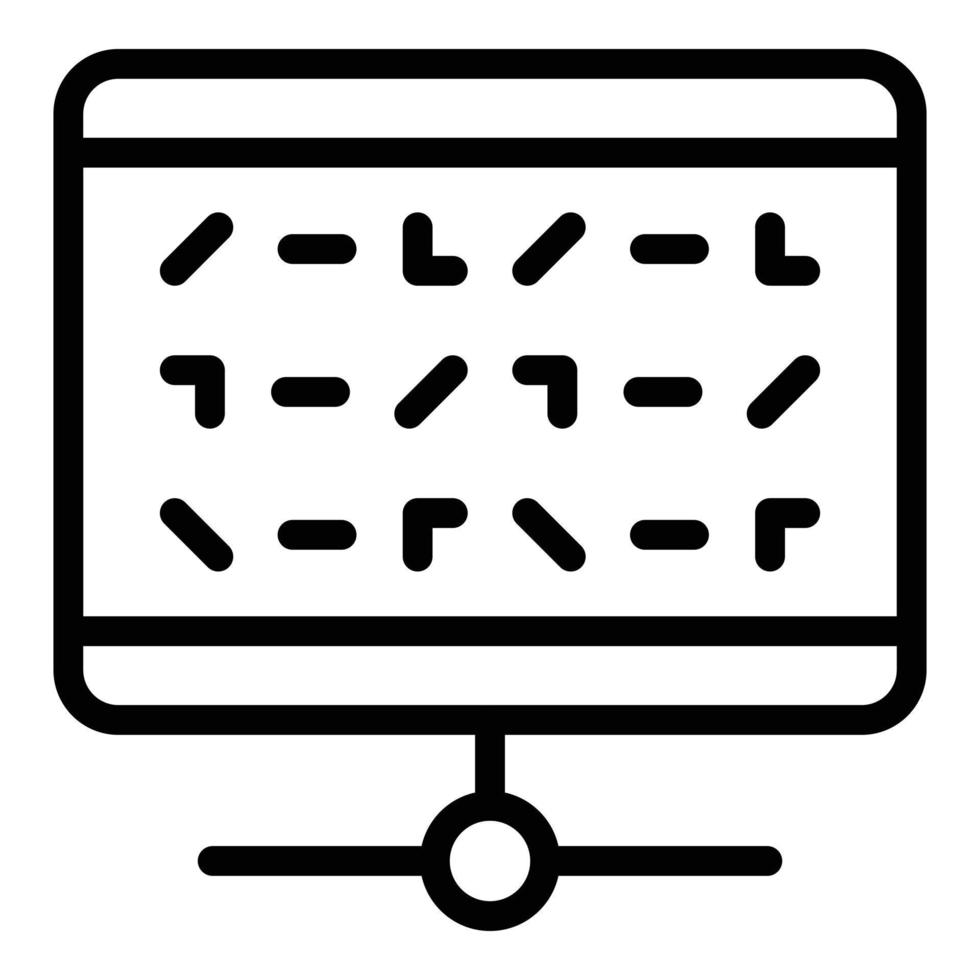 Cipher encryption icon, outline style vector