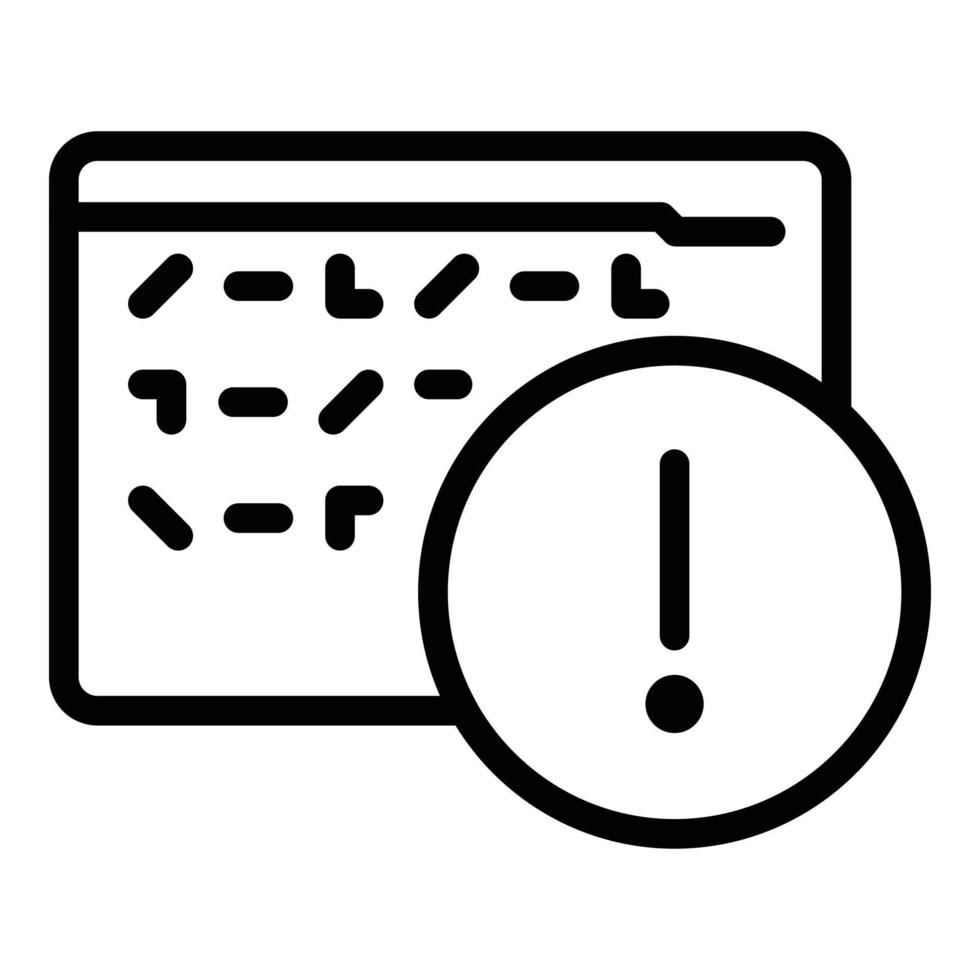 Warning cipher icon, outline style vector