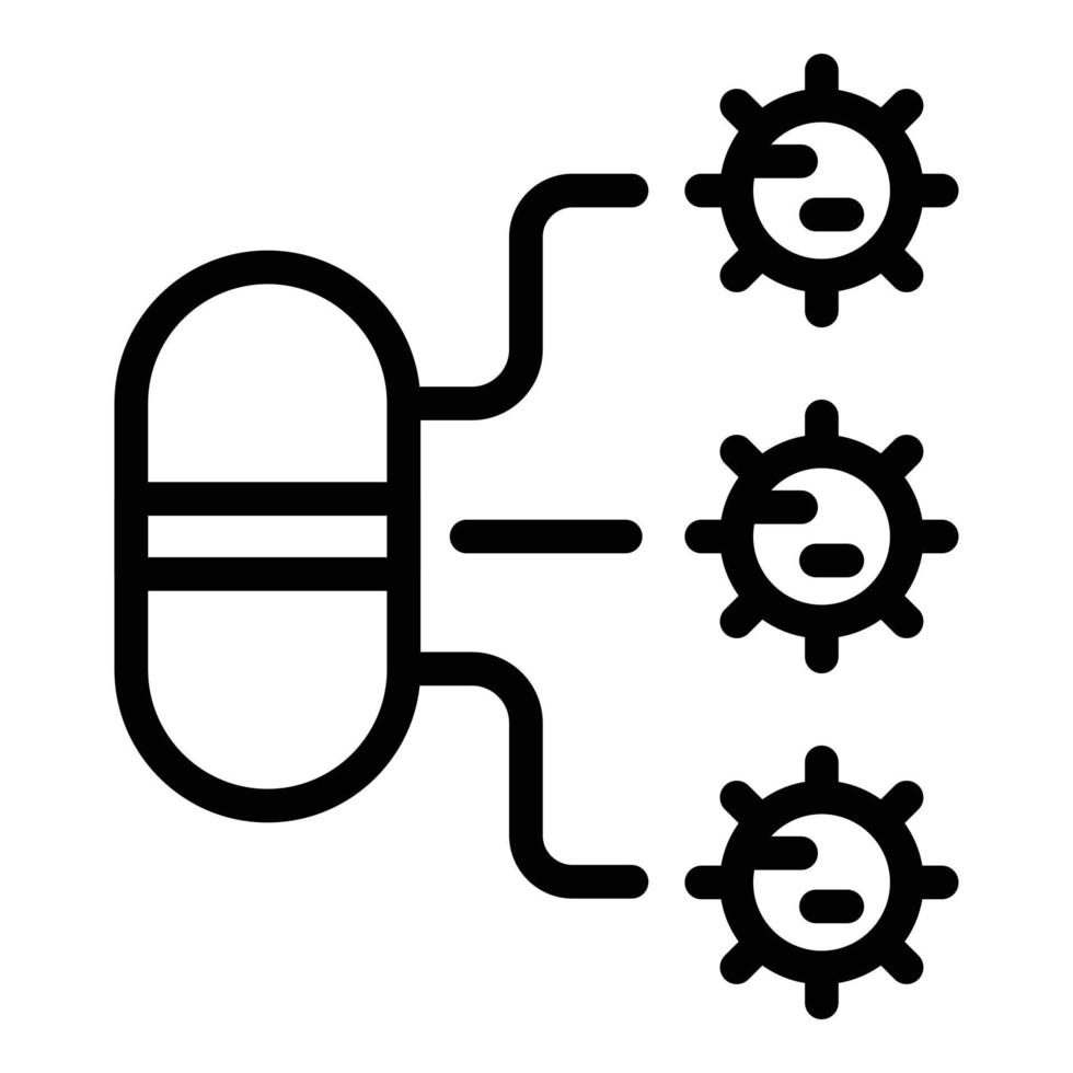 Bacterial resistance icon, outline style vector