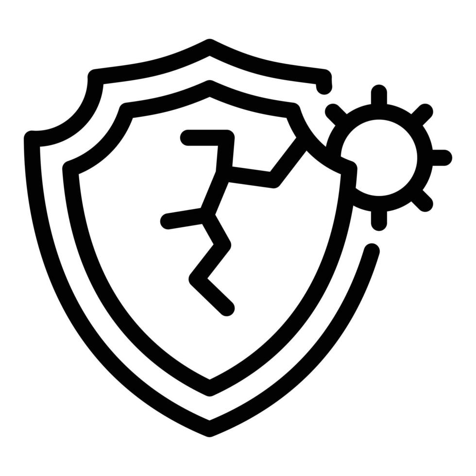 Antibiotic shield icon, outline style vector