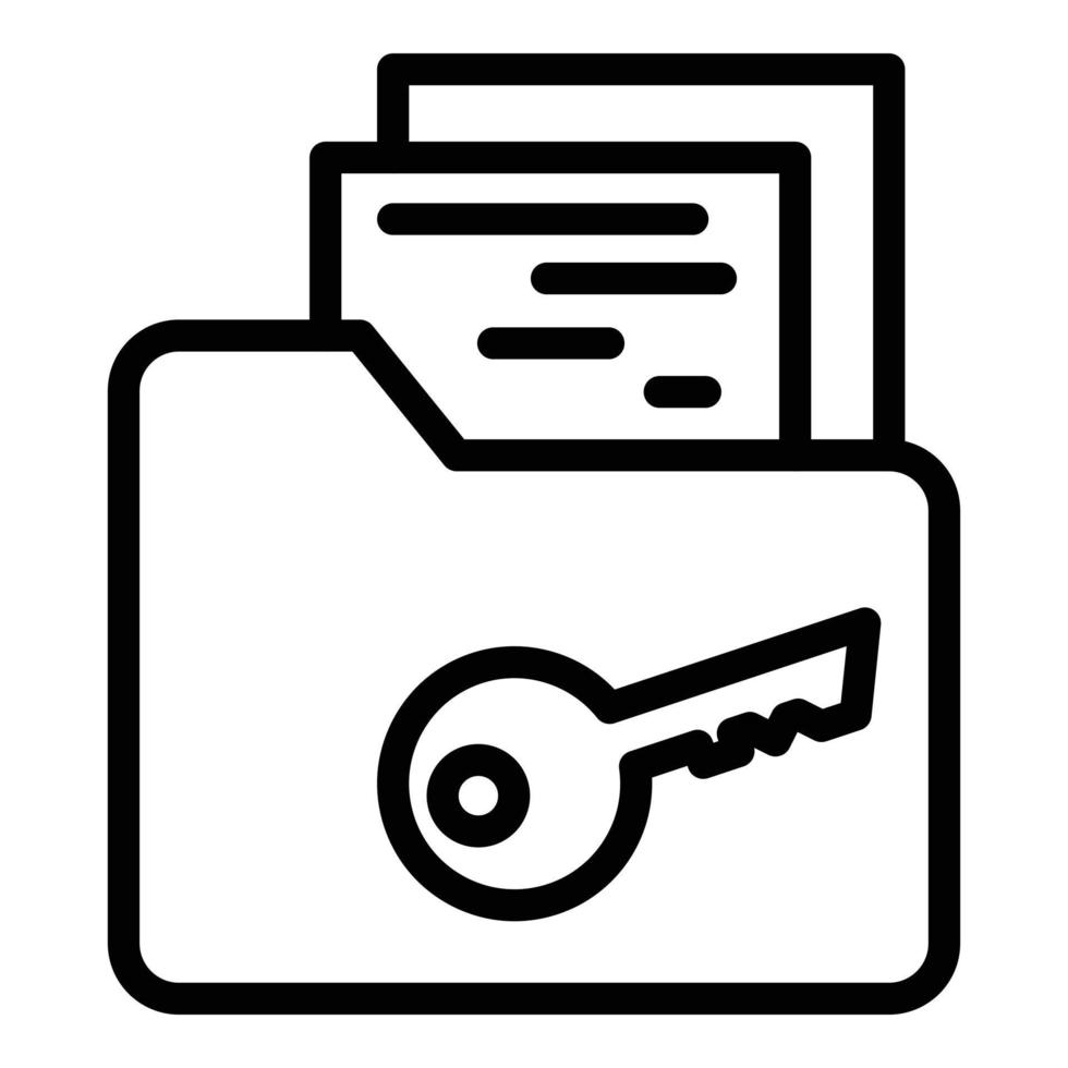 Cipher folder icon, outline style vector