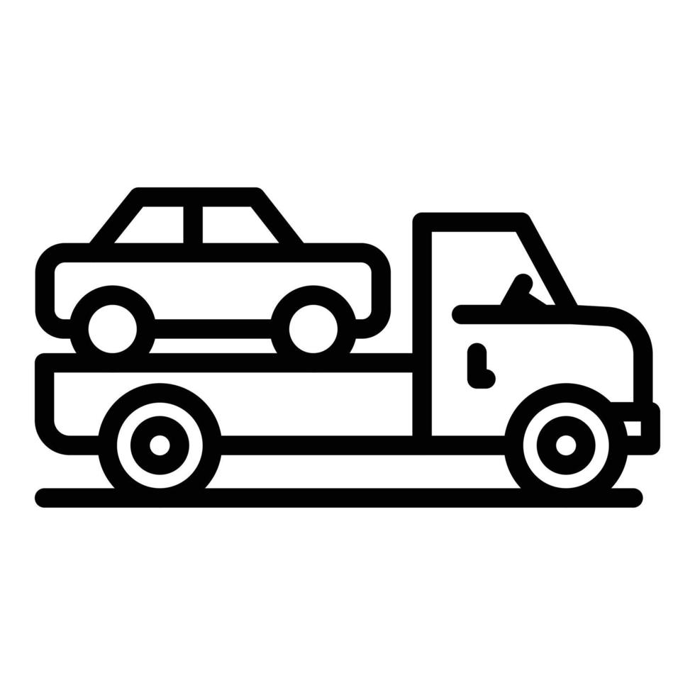 icono de compras de automóviles, estilo de contorno vector