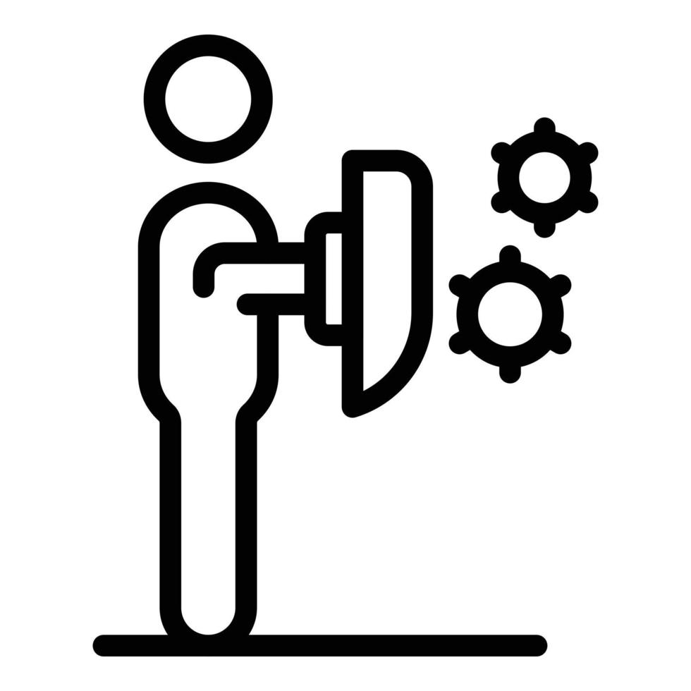 Fight virus icon, outline style vector