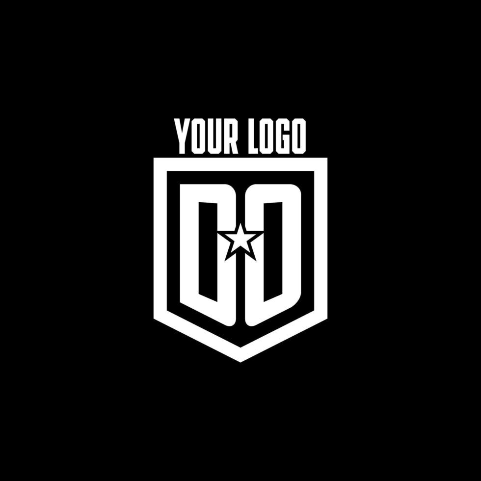 DO initial gaming logo with shield and star style design vector
