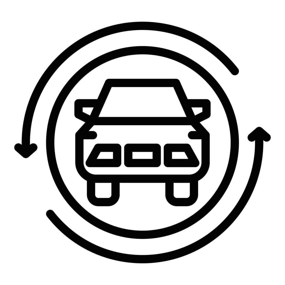 icono de adquisición de automóviles, estilo de esquema vector