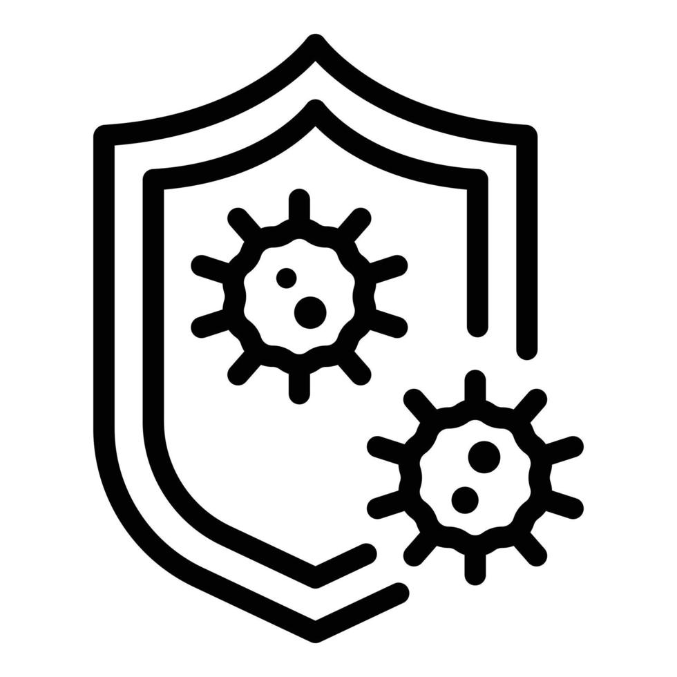 Shield infection icon, outline style vector