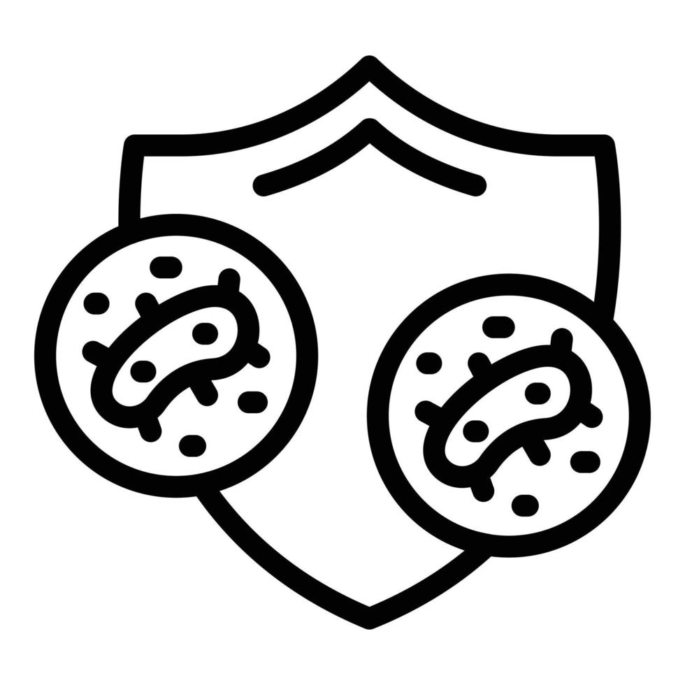 Shield bacterial protection icon, outline style vector