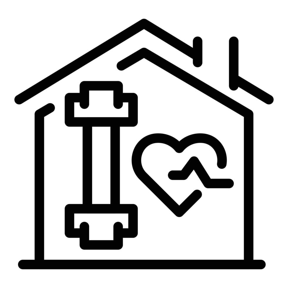 Sport home icon, outline style vector