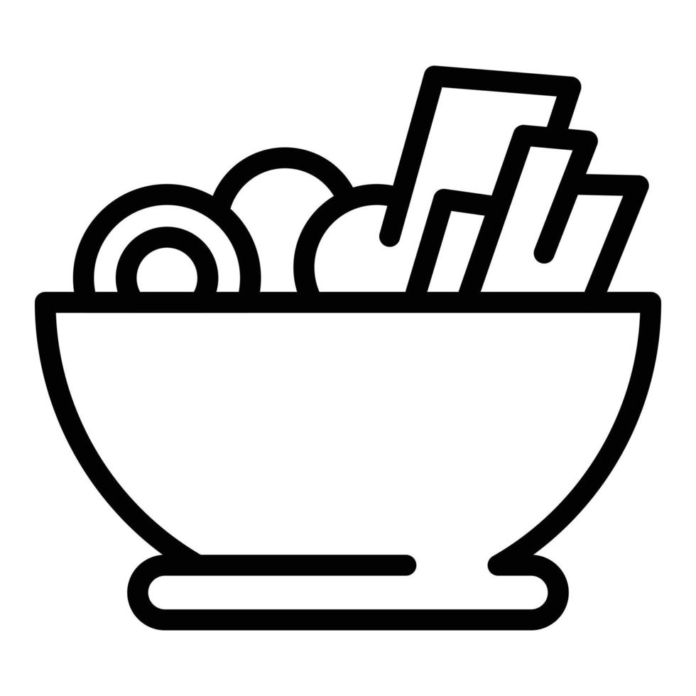 Noodles food icon, outline style vector