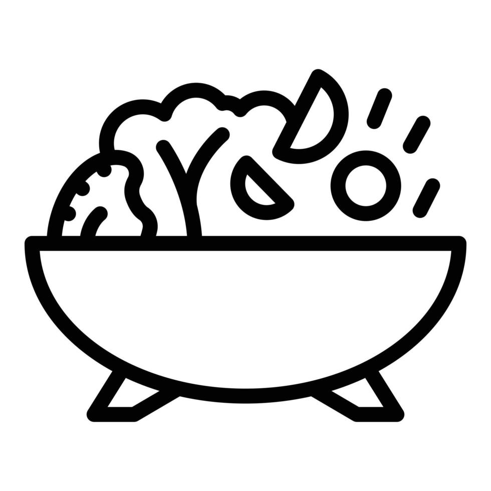Wok menu food icon, outline style vector
