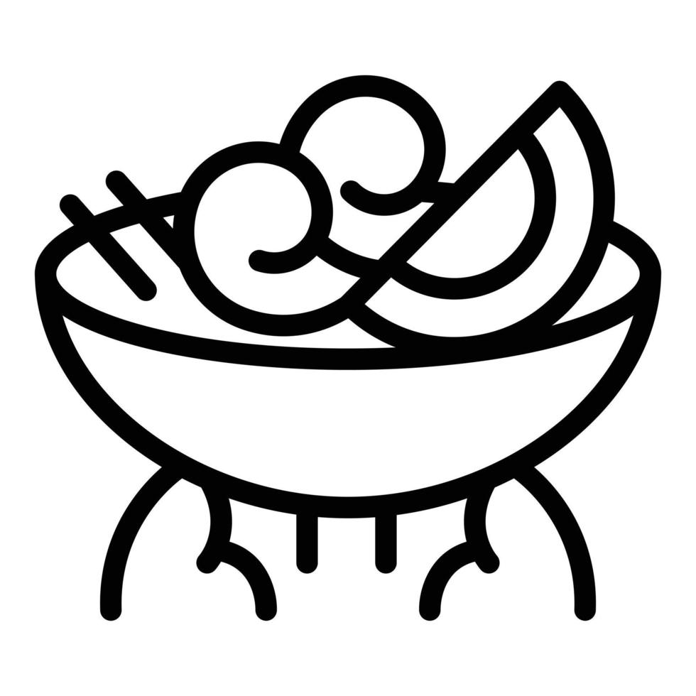 icono de comida extra japonesa, estilo de esquema vector