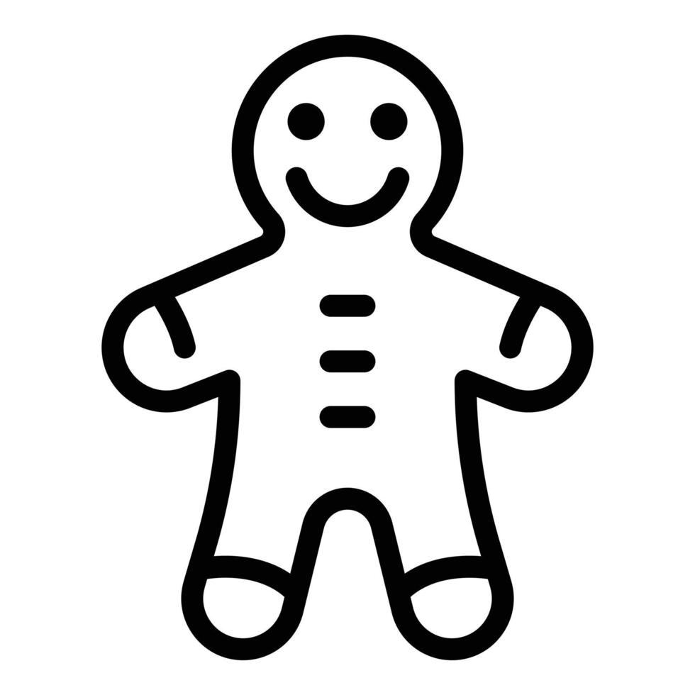 Gingerbread man icon, outline style vector