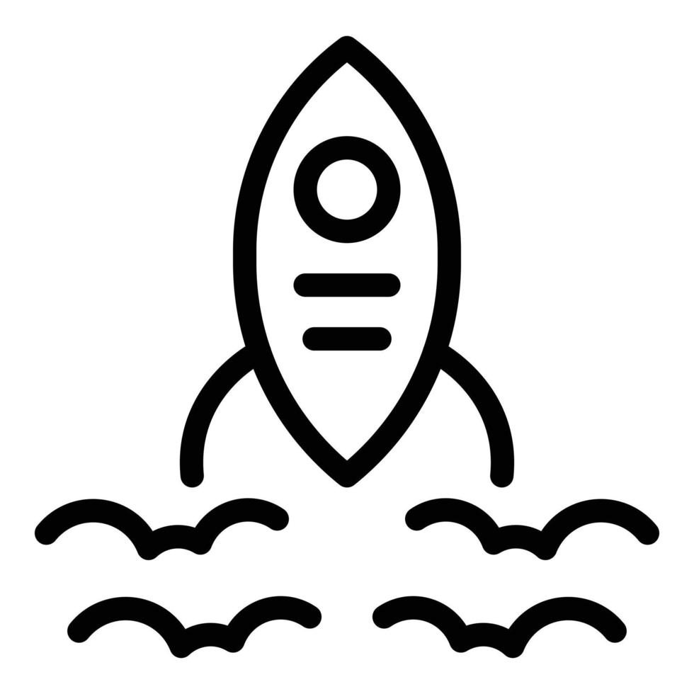 Rocket start icon, outline style vector