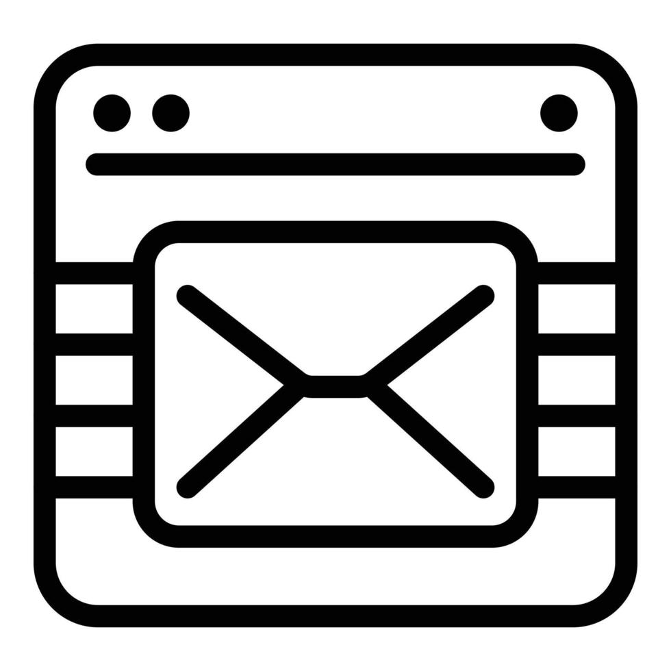 icono de campaña de correo electrónico, estilo de contorno vector