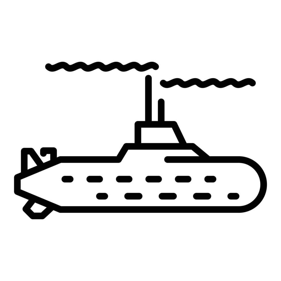 icono de submarino de agua, estilo de esquema vector