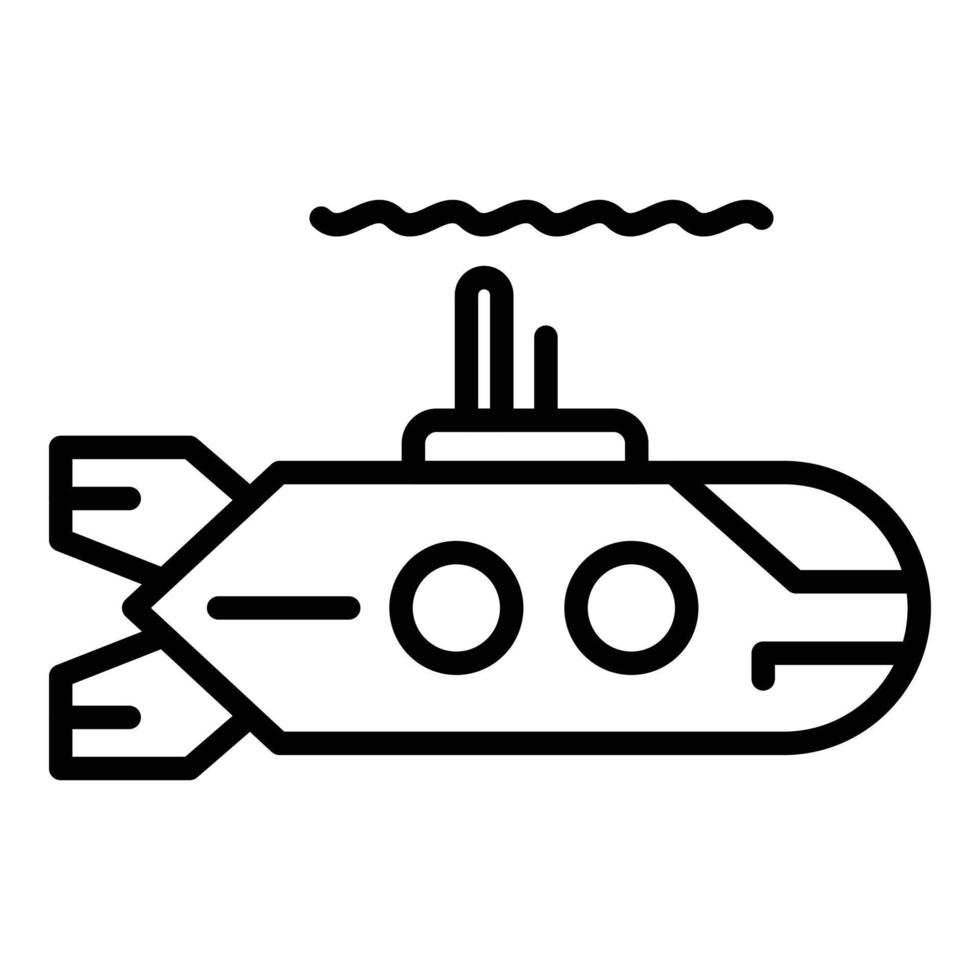 icono de submarino de potencia, estilo de contorno vector