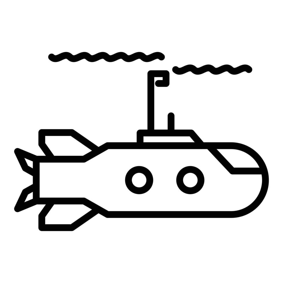 icono de arma submarina, estilo de contorno vector