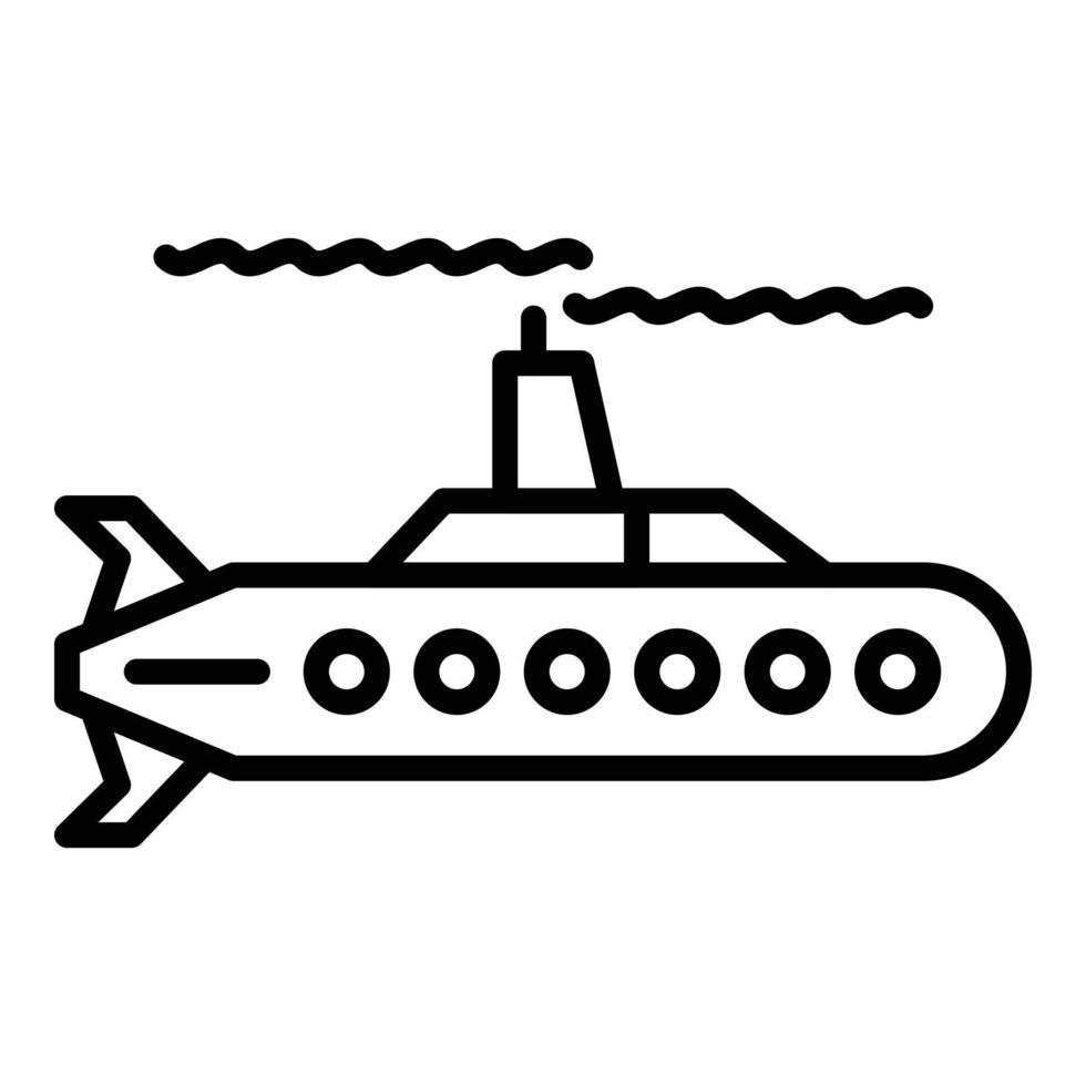 icono submarino profundo, estilo de esquema vector