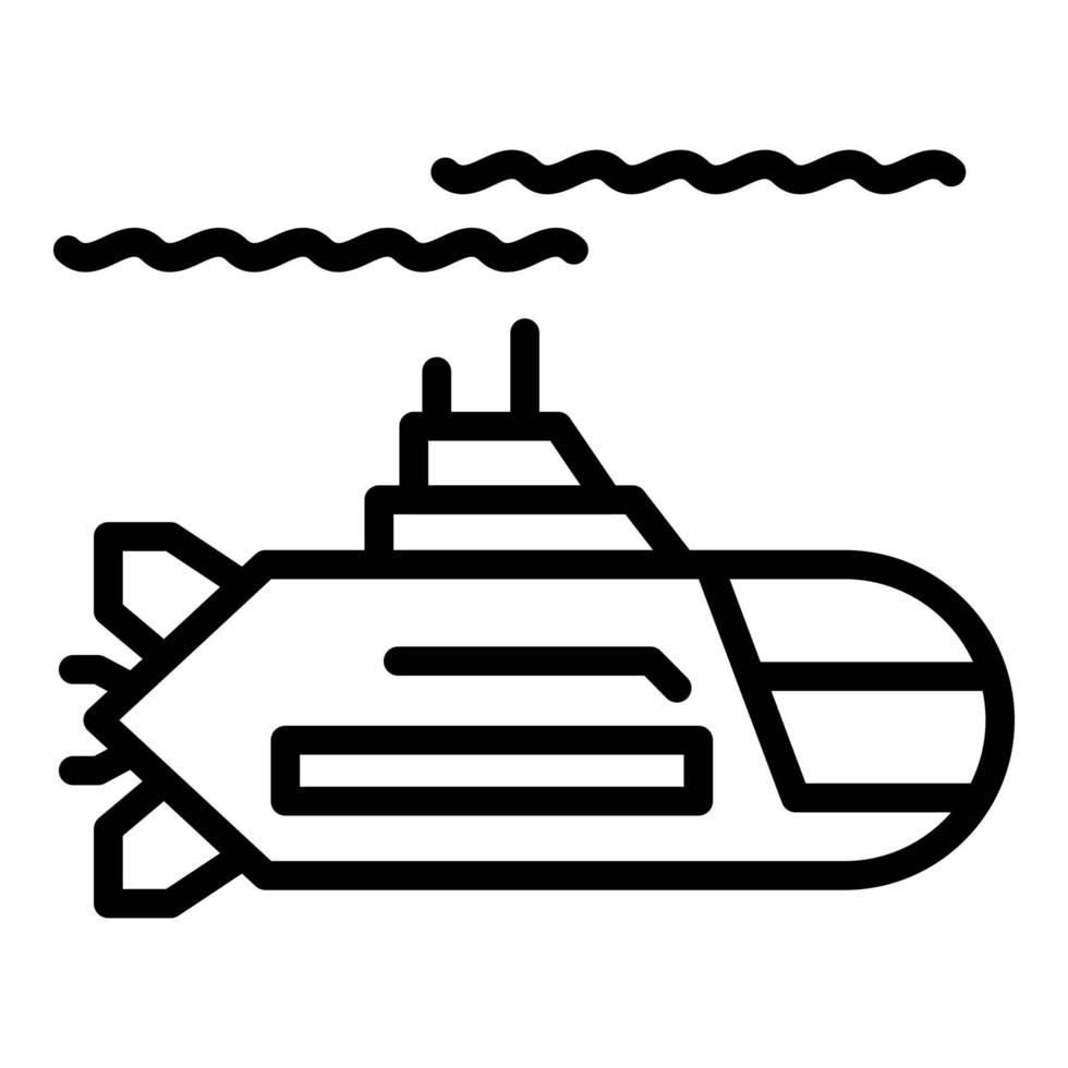 Submarine icon, outline style vector