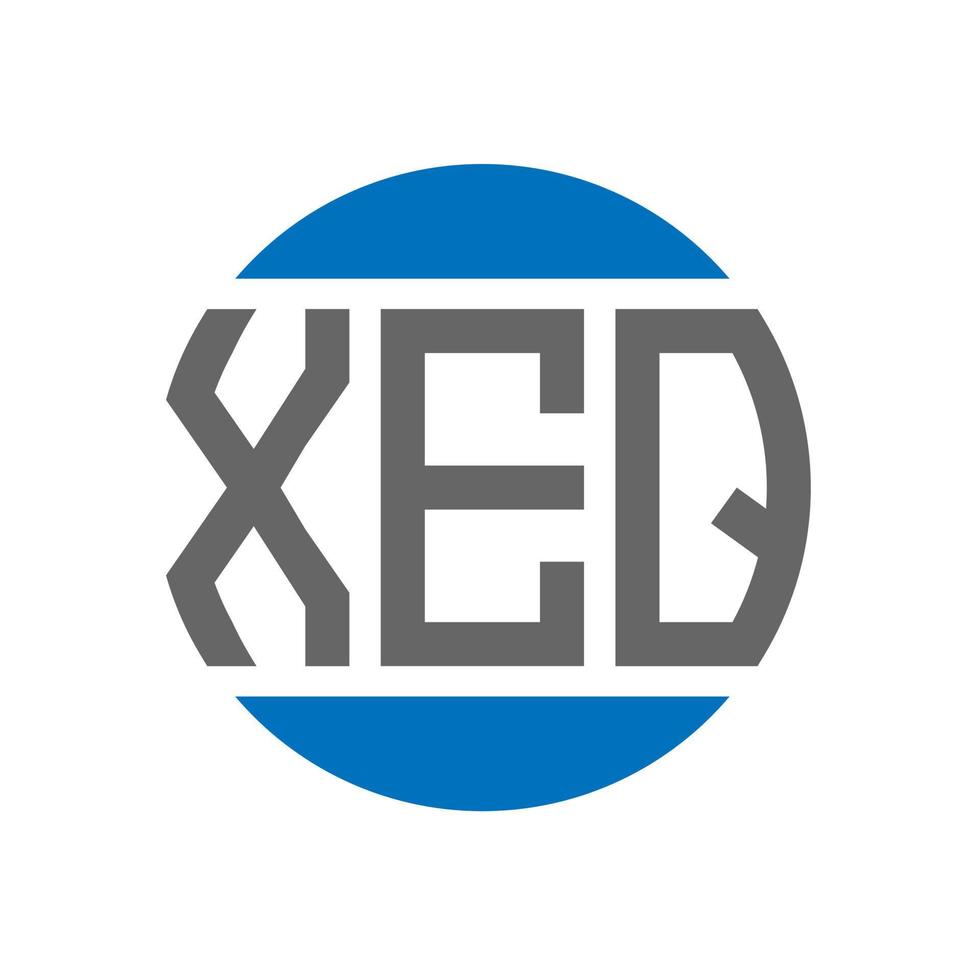 diseño de logotipo de letra xeq sobre fondo blanco. concepto de logotipo de círculo de iniciales creativas xeq. diseño de letras xeq. vector