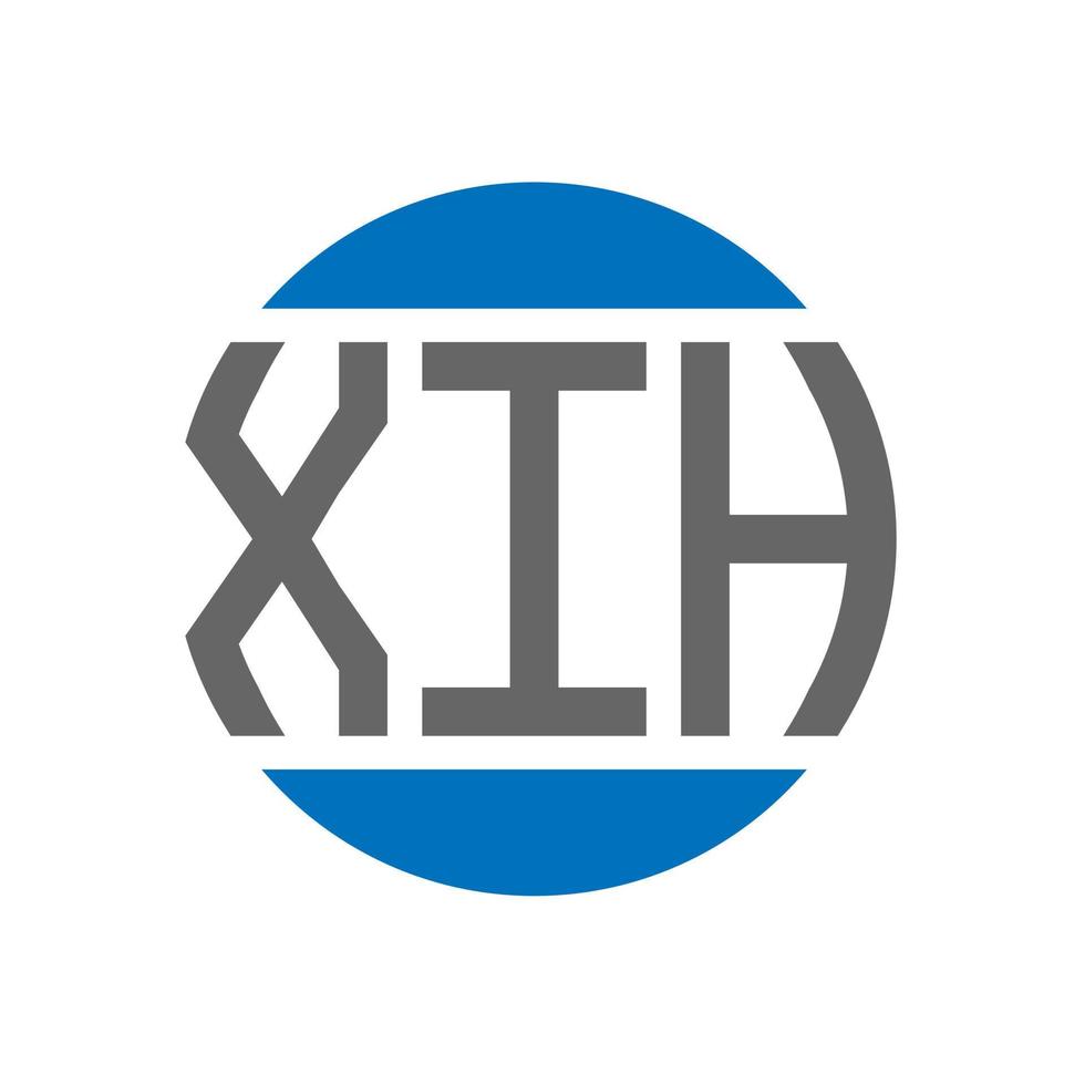 diseño del logotipo de la letra xih sobre fondo blanco. concepto de logotipo de círculo de iniciales creativas xih. diseño de letra xih. vector