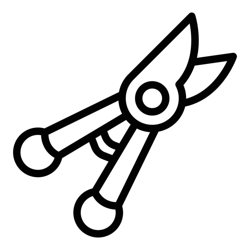 Bush secateurs icon, outline style vector