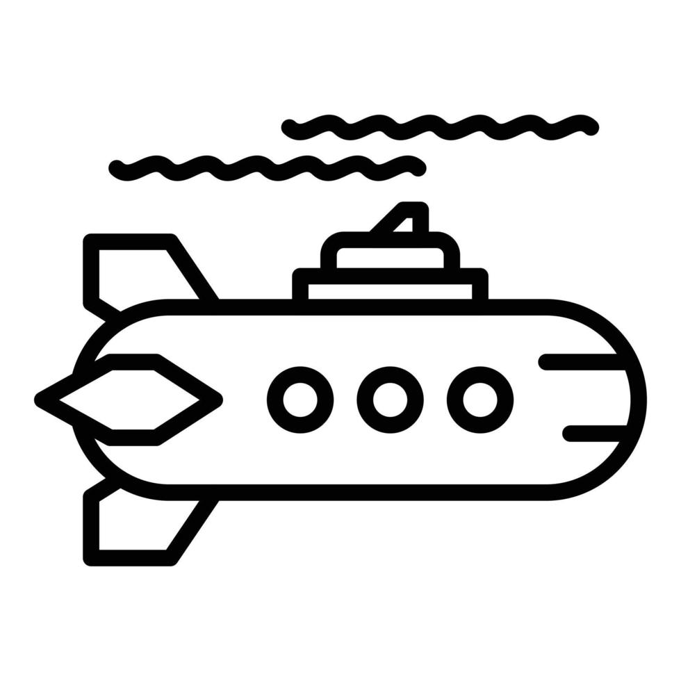 icono de arma submarina, estilo de contorno vector