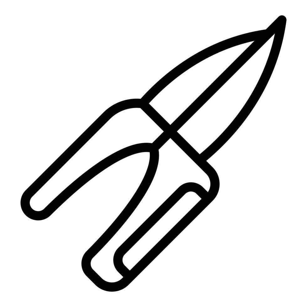 Garden secateurs icon, outline style vector