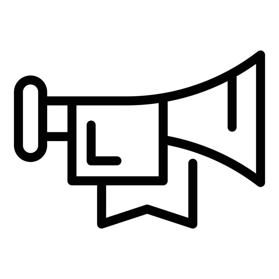 Victory trumpet icon, outline style vector