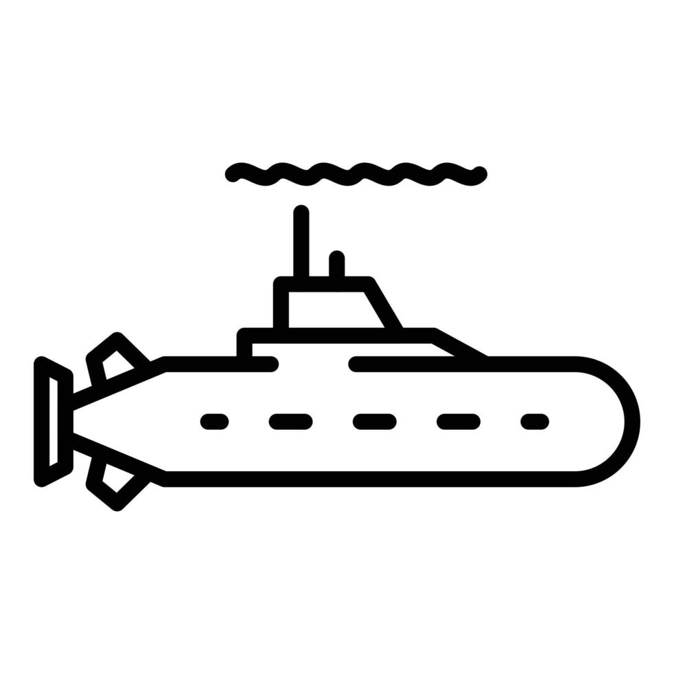Navy submarine icon, outline style vector