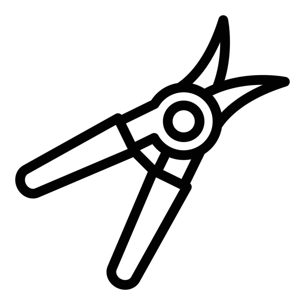 Flower shears icon, outline style vector