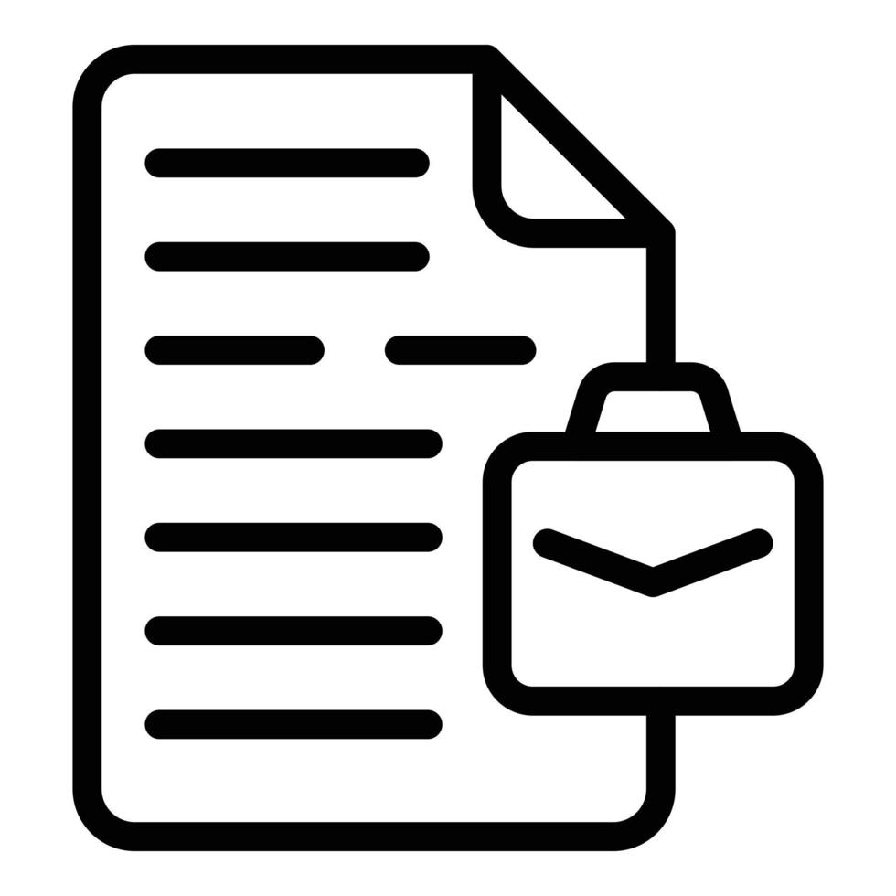 Career contract icon, outline style vector