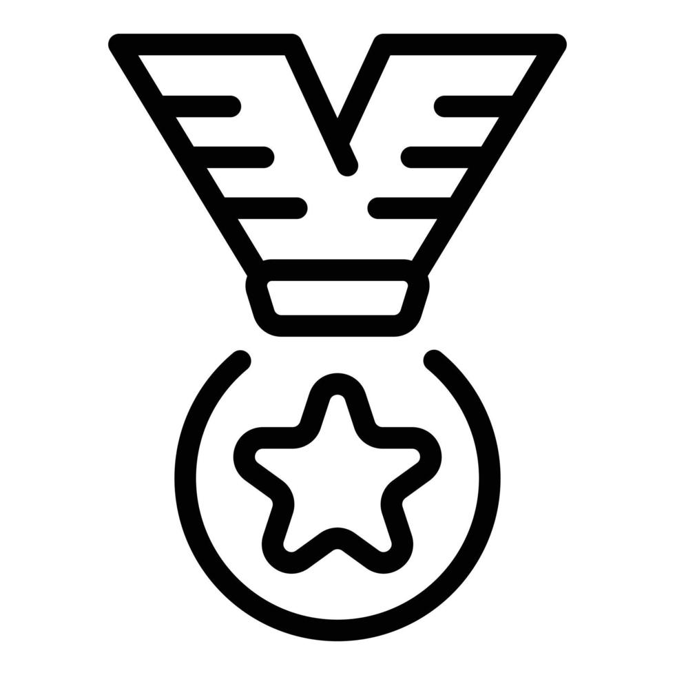 Star medal icon, outline style vector