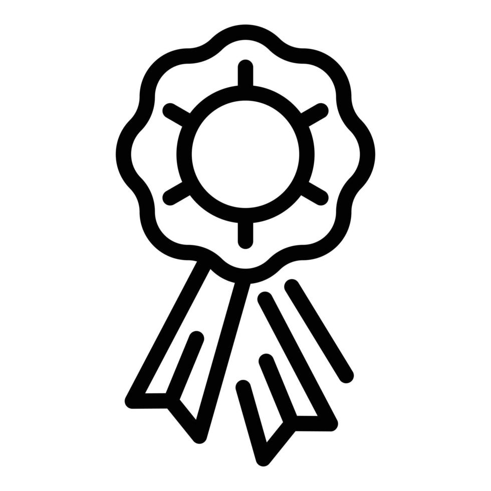 Ribbon award badge icon, outline style vector