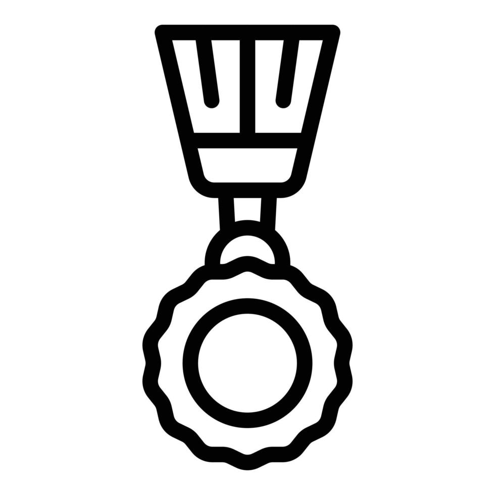 icono de medalla de primer lugar, estilo de contorno vector