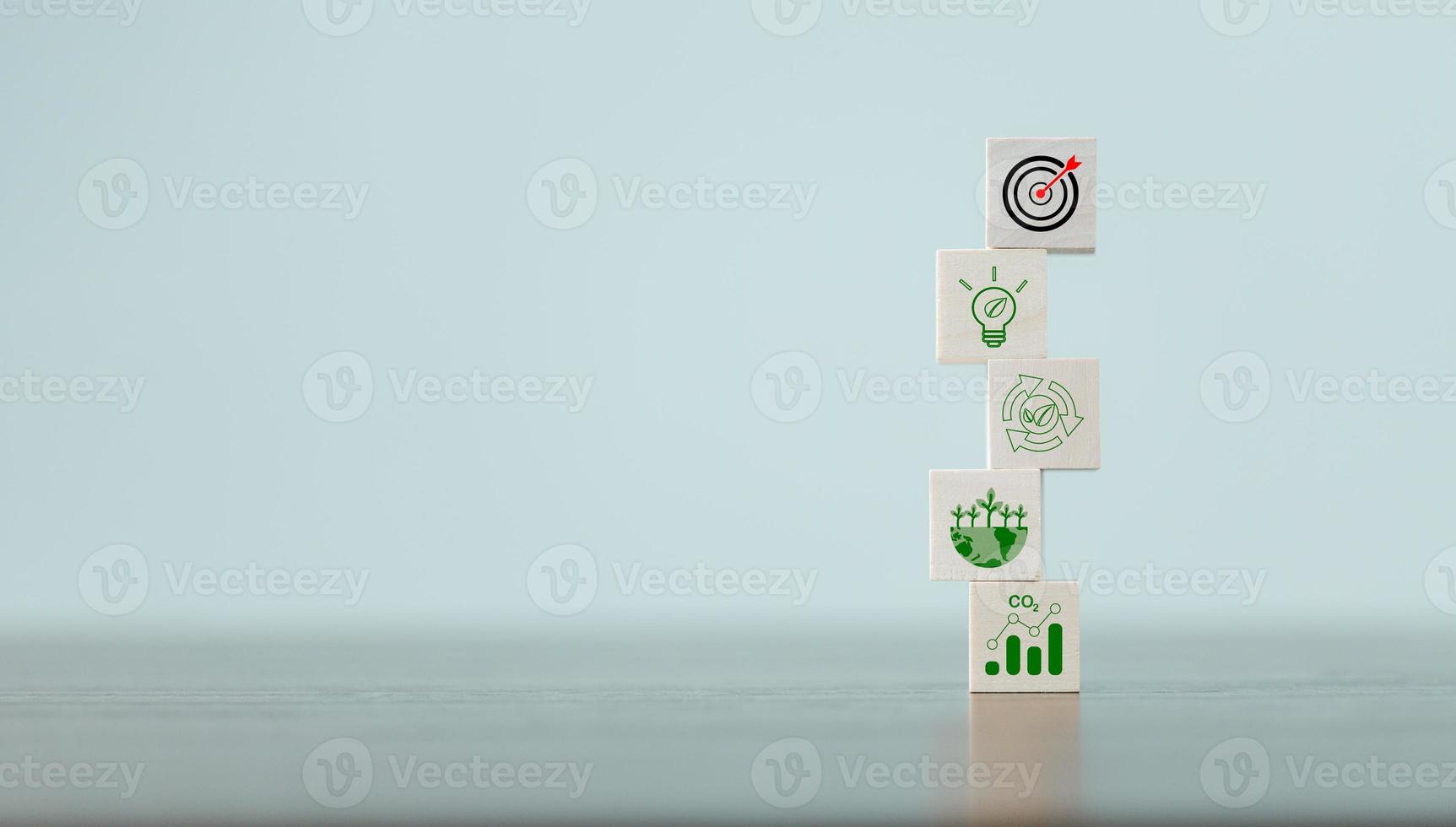 Net zero greenhouse gas emissions reduction with carbon credit concept. Reduce carbon dioxide e.g. renewable energy production improve the efficiency of transportation reduce environmental pollution. photo