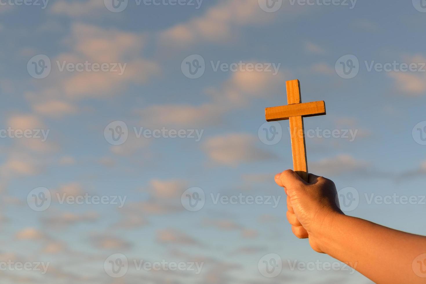 Silhouette of woman hand praying spirituality and religion, female worship to god. Christianity religion concept. Religious people are humble to God. Christians have hope faith and faith in god. photo