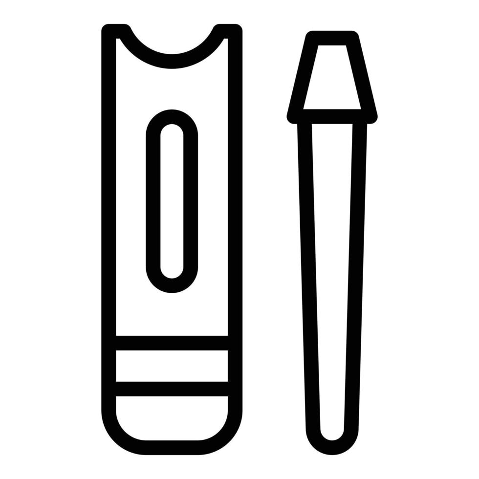 Nail pusher icon, outline style vector