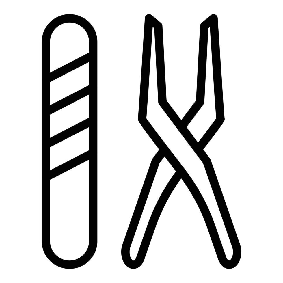 Nails instruments icon, outline style vector