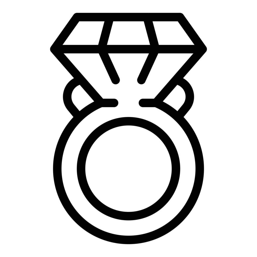 Wedding ring icon, outline style vector