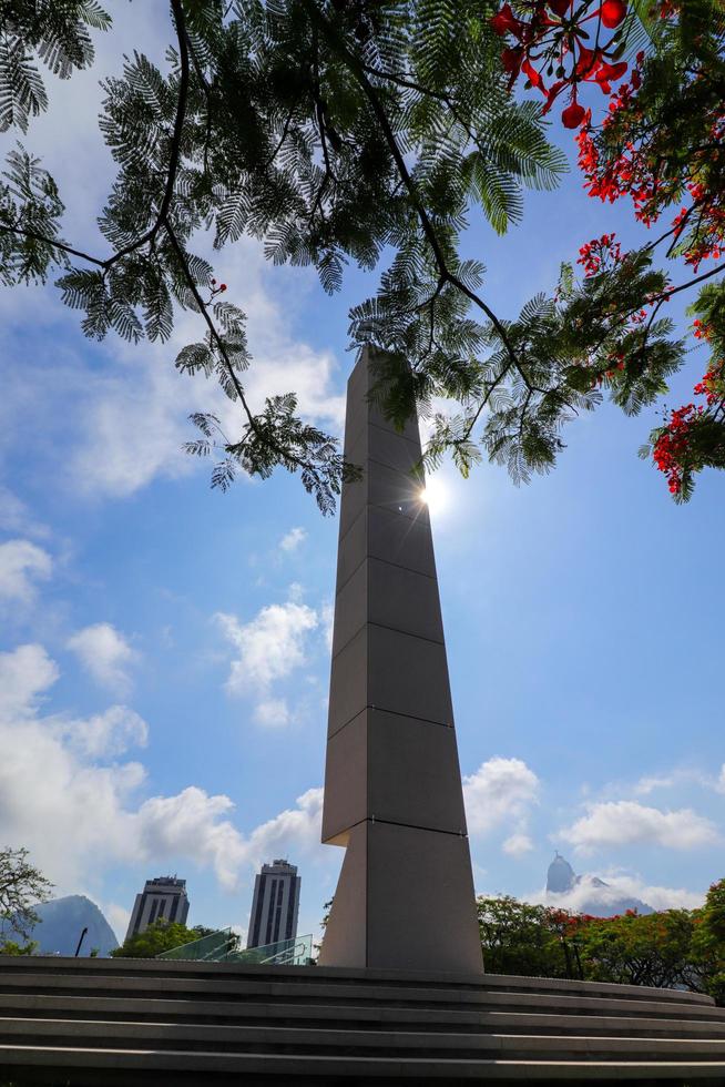 Rio de Janeiro, RJ, Brazil - 10th of December 2022 - The obelisk at the Holocaust Memorial, opened on 7th December 2022 at Pasmado Belvedere, Botafogo district. photo