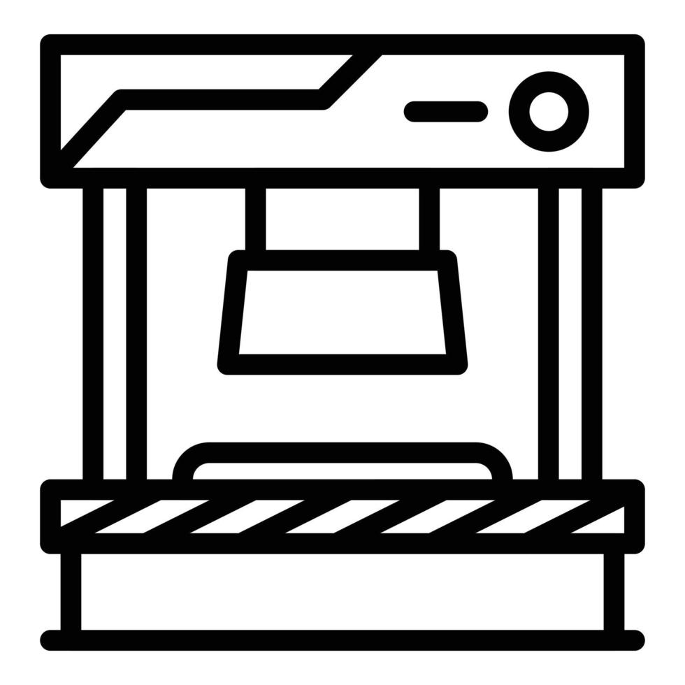 icono de máquina de formulario de prensa, estilo de esquema vector